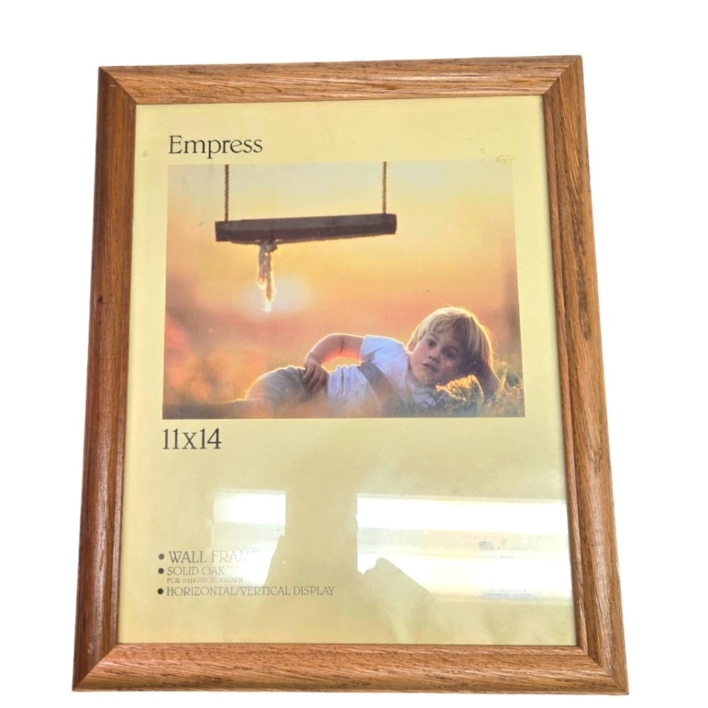 Empress Solid Oak Wood Wall Frame 11" x 14" With Glass New Classic Office